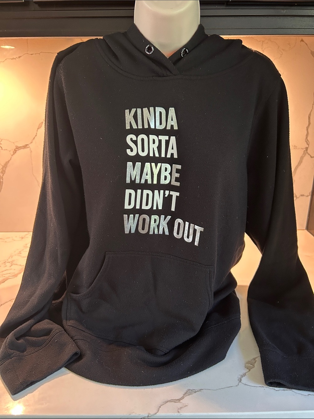 Marc Jacobs Black Graphic Hoodie Sweater - Silver Tone Text